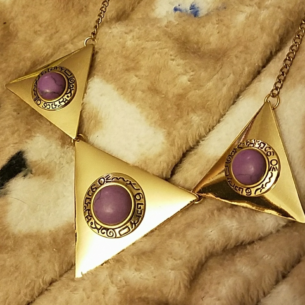 🇺🇦 Triangle Necklace Golden Tone New
